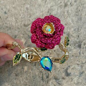 Betsey Johnson Pink and Gold Flower Bracelet